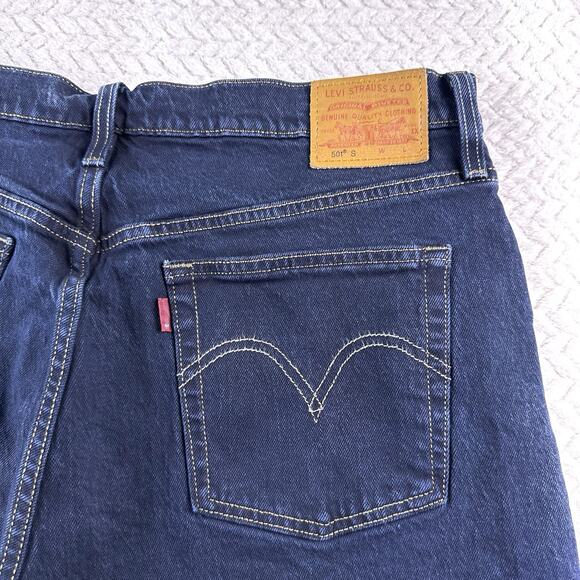 Levi's 501 XX Button Fly Jeans Mens‎ 33x28 Dark Wash Straight Fit Distressed - Picture 11 of 16